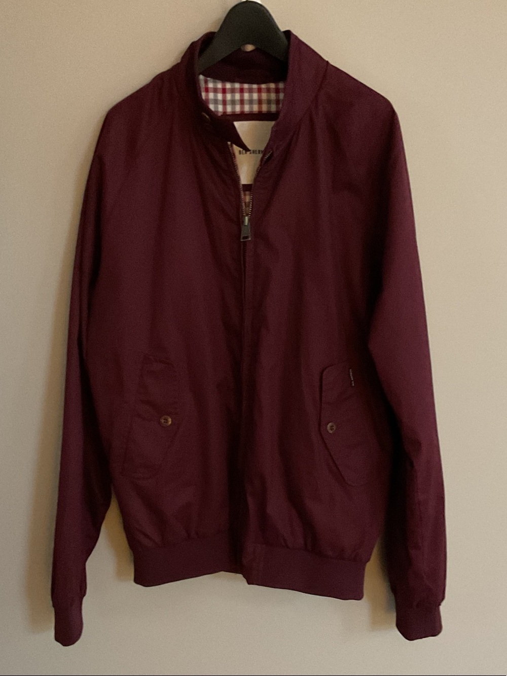 Ben Sherman Men's Maroon Bomber Jacket